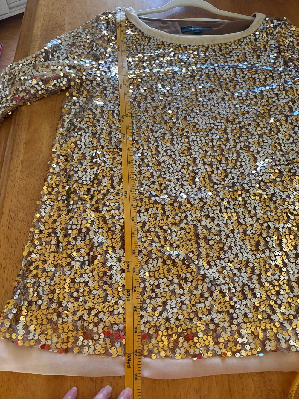 NWOT - Kris Jenner Kollection  Gold Sequin Scoop-Neck Tunic - Picture 10 of 15
